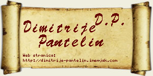 Dimitrije Pantelin vizit kartica